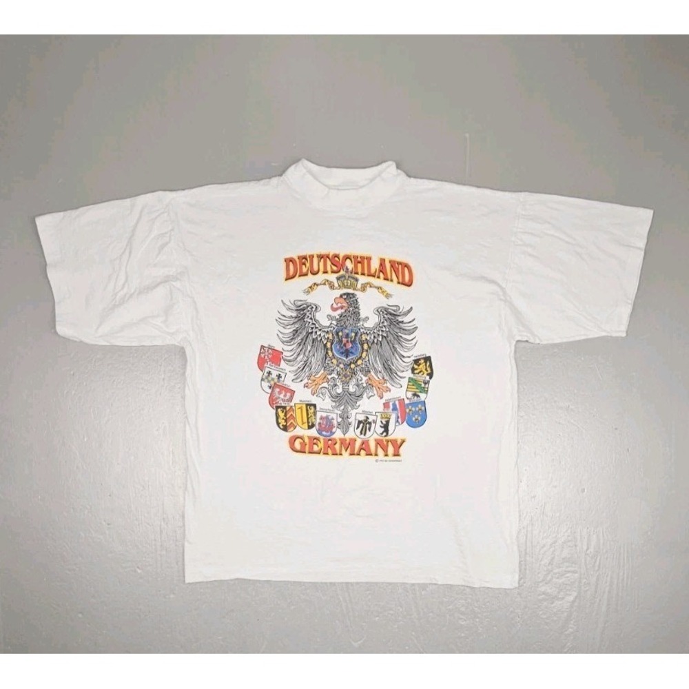 Vintage Deutschland Germany T-Shirt Mens XXL White 1993 SID Short Sleeve
